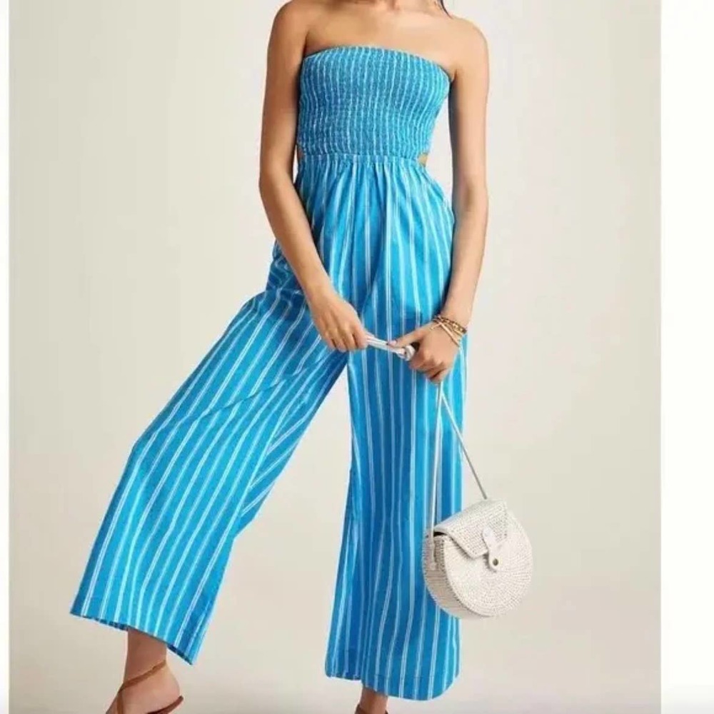 NWT Faithfull the Brand Baylee Jumpsuit Maya Stripe Print Blue size 2 - Picture 8 of 11